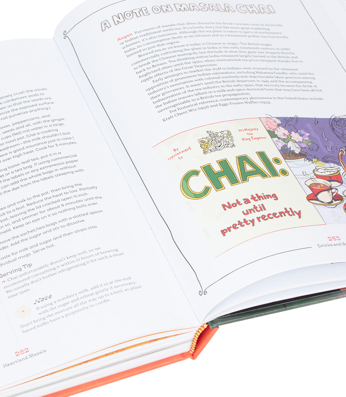 Sample page of 'Heartland Masala'- An Indian Cookbook from an American Kitchen- By Jyoti Mukharji & Auyon Mukharji- A Note On Masala Chai