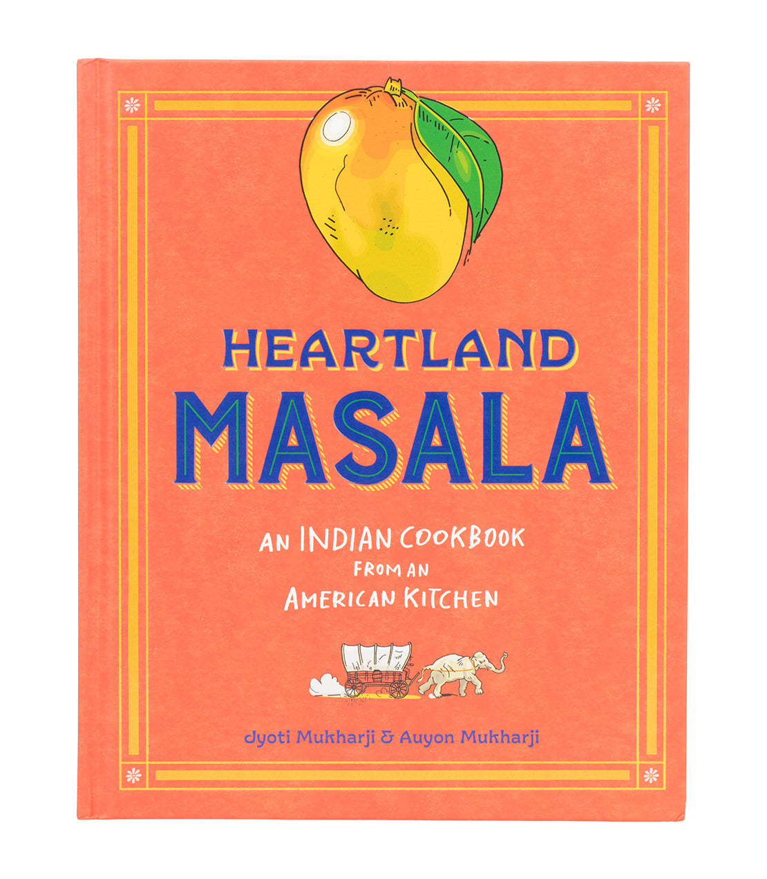 Heartland Masala Chai Tea and Cookbook Bundle featuring a vibrant cookbook cover with illustrations and bold text.